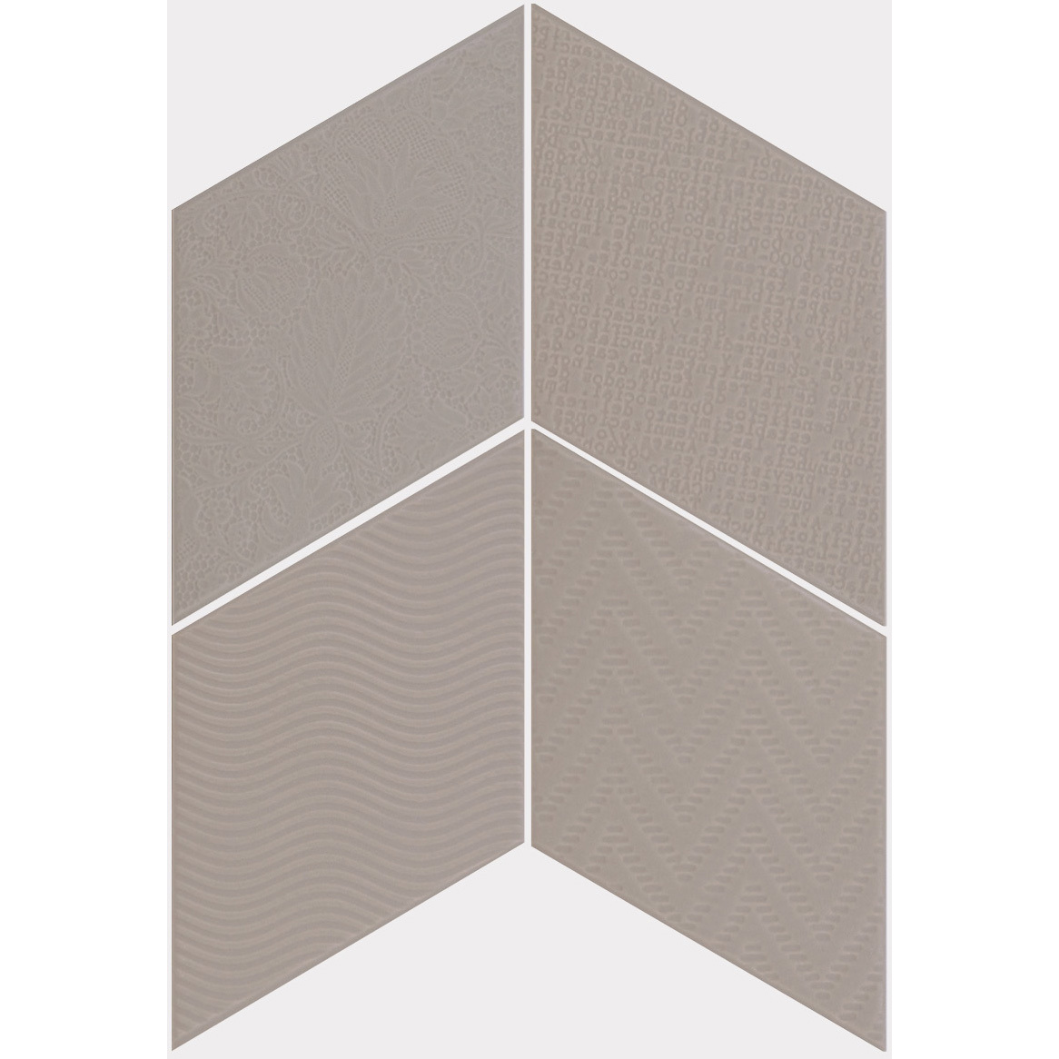 Фото плитки EQUIPE RHOMBUS DARK GREY SMOOTH 14X24 из коллекции EQUIPE RHOMBUS 