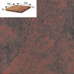 Керамогранит GRES ARAGON JASPER ROJO ESQUINA PZ555 33x33x1,8 из коллекции GRES ARAGON JASPER 