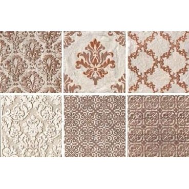 Фото плитки CIR BIARRITZ INSERTO ALOHA ECRU S/6 1045721 20x20 из коллекции CIR BIARRITZ 