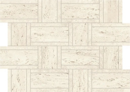 Фото плитки ATLAS CONCORDE MARVEL TRAVERTINE WHITE MOSAICO BASKETWEAVE MATTE 350X470 из коллекции ATLAS CONCORDE MARVEL TRAVERTINE 