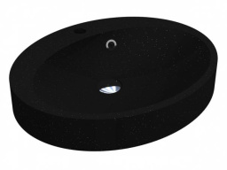 РАКОВИНА НАКЛАДНАЯ КАМЕННАЯ 55 СМ MIRAGGIO DEVON, ЧЕРНЫЙ (0000395)