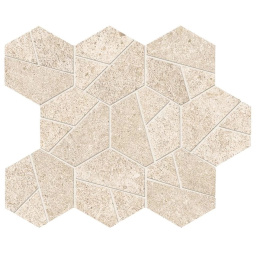 Фото плитки ATLAS CONCORDE BOOST STONE IVORY MOSAICO HEX MATT A7CU 25X28,5 из коллекции ATLAS CONCORDE BOOST STONE 