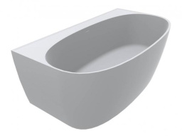 ВАННА ПРИСТЕННАЯ КАМЕННАЯ MIRAGGIO ANNA MIRASOFT 160X85 СМ, БЕЛАЯ МАТОВЫЙ (0001640)