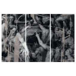 Фото плитки FIANDRE DESIGN YOUR SLABS CLASSIC ART BLACK & WHITE COMPOSIZIONE ART 3 ШТ NAT Y4WT00D453006 150X300X0,6 из коллекции FIANDRE DESIGN YOUR SLABS 