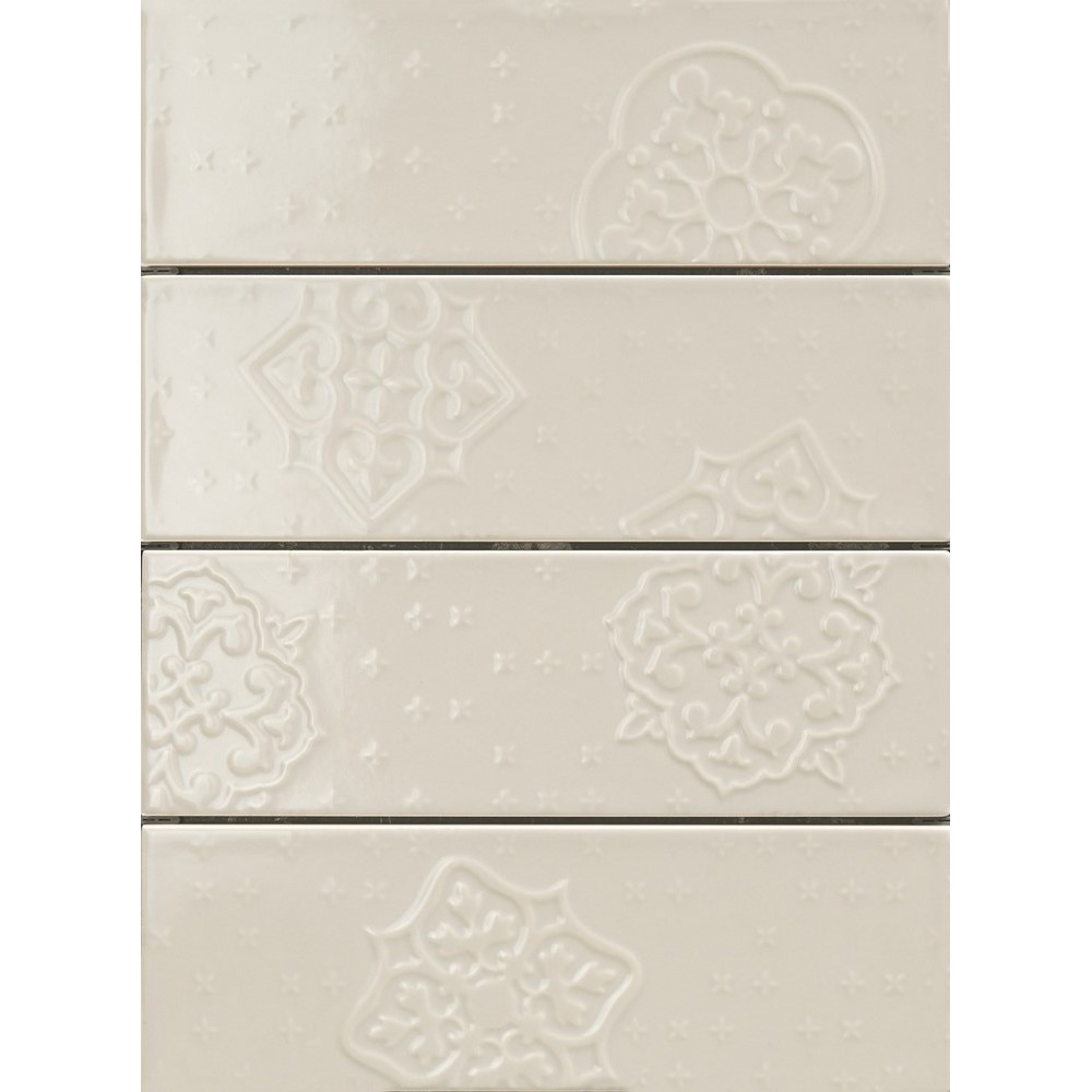 Фото плитки RAGNO BRICK GLOSSY DECORO GREY 10x30 из коллекции RAGNO BRICK GLOSSY 