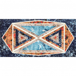 Фото плитки CEDIT ARALDICA BLASONE BLU GLOSSY 6MM RETT 763510 120x240 из коллекции CEDIT ARALDICA 