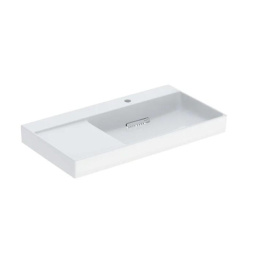 УМЫВАЛЬНИК 900 ММ С ГОРИЗОНТАЛЬНЫМ ВЫПУСКОМ БЕЗ ПЕРЕЛИВА С ПОЛОЧКОЙ GEBERIT ONE, БЕЛЫЙ (505.043.00.1)