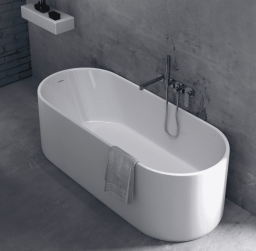 ВАННА ИЗ ИСКУССТВЕННОГО КАМНЯ ОТДЕЛЬНОСТОЯЩАЯ FLAMINIA OVAL 170Х70 СМ, WHITE (OV170)
