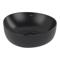РАКОВИНА НАКЛАДНАЯ АССИМЕТРИЧНАЯ 40Х39,5 СМ VILLEROY&BOCH ANTAO, PURE BLACK (4A7240R7)