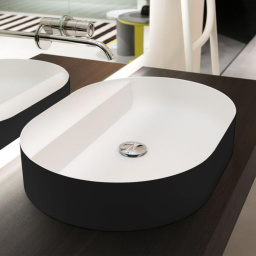 РАКОВИНА НАКЛАДНАЯ 63 СМ ANTONIO LUPI SIMPLO, ЧЕРНЫЙ (SIMPLOVALE BIANCO-NERO)