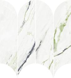 Фото плитки RAGNO INCANTO CALACATTA GREEN GLOSSY MOSAICO VENTAGLIO RCKW 28X31 из коллекции RAGNO INCANTO 