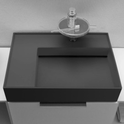 КЕРАМИЧЕСКАЯ РАКОВИНА 60 СМ СО СКРЫТЫМ СЛИВОМ LAUFEN KARTELL, ГРАФИТ МАТОВЫЙ (H8103357581111)