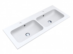 КЕРАМИЧЕСКАЯ ДВОЙНАЯ ВСТРАИВАЕМАЯ РАКОВИНА 110 СМ MIRAGGIO DELLA 1100, БЕЛЫЙ МАТОВЫЙ (0000169)