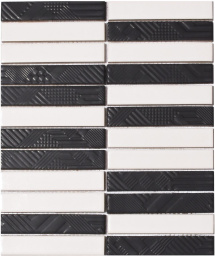 Фото плитки KOTTO BRICK К 69007 KIT KAT WHITE BLACK ST 25,2X30X0,9 из коллекции KOTTO BRICK 
