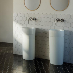 КАМЕННАЯ РАКОВИНА 38 СМ MARMORIN DUO S, С БЕЛОЙ ПАНЕЛЬЮ (P_U_536_09_0380)