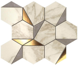 Фото плитки ATLAS CONCORDE MARVEL GOLD HEX GRIS-CALACATTA 9EHG 25,1X29 из коллекции ATLAS CONCORDE MARVEL 