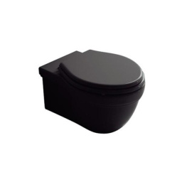 ПОДВЕСНОЙ БЕЗОБОДКОВЫЙ УНИТАЗ GALASSIA ETHOS С КРЫШКОЙ SOFT CLOSE, ЧЕРНЫЙ (8439NE+8422NE)