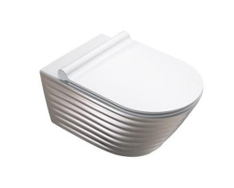 ПОДВЕСНОЙ БЕЗОБОДКОВЫЙ УНИТАЗ CATALANO GOLD&SILVER NEWFLUSH, SILVER/WHITE (1VS55RZEBA)