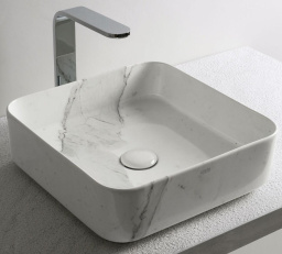 РАКОВИНА НАКЛАДНАЯ 40 СМ CIELO SHUI COMFORT, БЕЛЫЙ МРАМОР (SHCOLAQ40-CS)