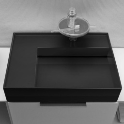 КЕРАМИЧЕСКАЯ РАКОВИНА 60 СМ СО СКРЫТЫМ СЛИВОМ LAUFEN KARTELL, ЧЕРНЫЙ ГЛЯНЦЕВЫЙ (H8103350201111)