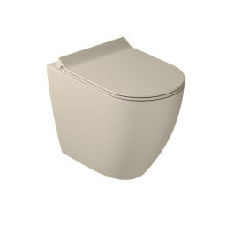 УНИТАЗ НАПОЛЬНЫЙ БЕЗОБОДКОВЫЙ GALASSIA DREAM С КРЫШКОЙ SOFT CLOSE, ПЕСОЧНЫЙ (7337SA+7314SA)