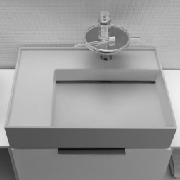 КЕРАМИЧЕСКАЯ РАКОВИНА 60 СМ СО СКРЫТЫМ СЛИВОМ LAUFEN KARTELL, СЕРЫЙ МАТОВЫЙ (H8103357591111)