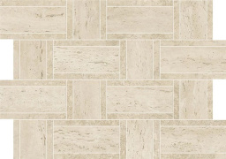 Фото плитки ATLAS CONCORDE MARVEL TRAVERTINE PEARL MOSAICO BASKETWEAVE 350X470 из коллекции ATLAS CONCORDE MARVEL TRAVERTINE 