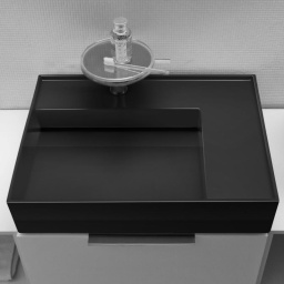 КЕРАМИЧЕСКАЯ РАКОВИНА 60 СМ СО СКРЫТЫМ СЛИВОМ LAUFEN KARTELL, ЧЕРНЫЙ ГЛЯНЦЕВЫЙ (H8103340201111)