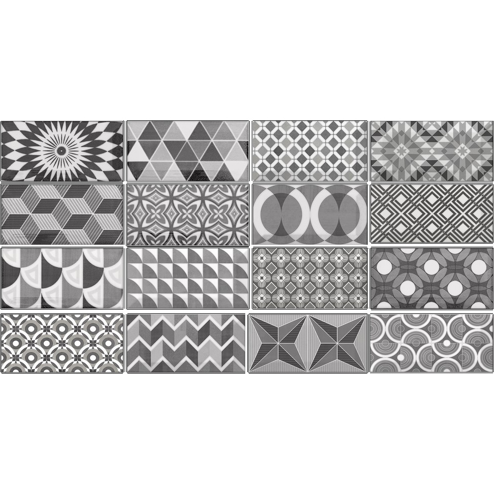 Фото плитки EQUIPE METRO PATCHWORK B&W 21396 7.5X15 из коллекции EQUIPE METRO 