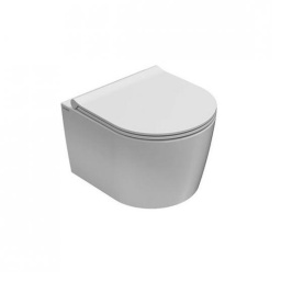 ПОДВЕСНОЙ БЕЗОБОДКОВЫЙ УНИТАЗ С КРЫШКОЙ SOFT-CLOSE GLOBO FORTY3, БЕЛЫЙ (FOS06BI+FOR22BI)