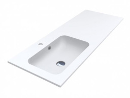 КЕРАМИЧЕСКАЯ ВСТРАИВАЕМАЯ РАКОВИНА 120 СМ MIRAGGIO DELLA 1200 L MIRASOFT, БЕЛЫЙ МАТОВЫЙ (0001076)