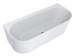 ВАННА ПРИСТЕННАЯ КАМЕННАЯ MIRAGGIO BALI MIRASOFT 170X75 СМ, БЕЛАЯ МАТОВЫЙ (0001036)