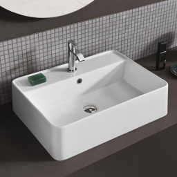 РАКОВИНА НАКЛАДНАЯ 60 СМ NIC DESIGN SEMPLICE, БЕЛЫЙ ГЛЯНЦЕВЫЙ (001 384 C/F.001)