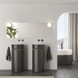 РАКОВИНА НАПОЛЬНАЯ d40X90H CM SANYCCES TEMPO SANYCOAT COMPLETO, БЕЛЫЙ МАТОВЫЙ/RAL (LV352D4090WMRAL)