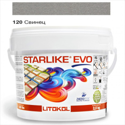ЭПОКСИДНАЯ ЗАТИРКА LITOKOL STARLIKE EVO 120 СВИНЕЦ (СЕРАЯ) 2,5 КГ (STEVOGPM02.5)