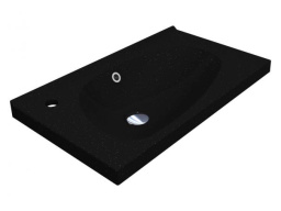 КЕРАМИЧЕСКАЯ ВСТРАИВАЕМАЯ РАКОВИНА 69 СМ MIRAGGIO TITANIA, ЧЕРНЫЙ (0000445)