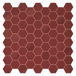 Фото плитки TERRATINTA MAGICA HEXA RUSTY RED MOS.MIX MATT GLOSSY FABRIC 316X316 из коллекции TERRATINTA MAGICA HEXA 