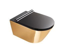 ПОДВЕСНОЙ БЕЗОБОДКОВЫЙ УНИТАЗ CATALANO GOLD&SILVER NEWFLUSH, GOLD/BLACK (1VS55NRNO)