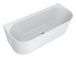 ВАННА ПРИСТЕННАЯ КАМЕННАЯ MIRAGGIO BALI 170X75 СМ, БЕЛАЯ МАТОВЫЙ (0000263)