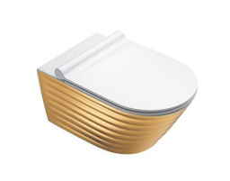 ПОДВЕСНОЙ БЕЗОБОДКОВЫЙ УНИТАЗ CATALANO GOLD&SILVER NEWFLUSH, GOLD/WHITE (1VS55RZEBO)