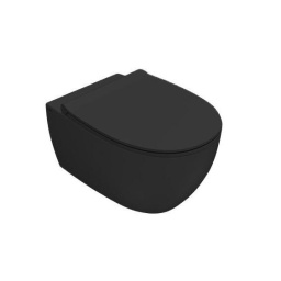 ПОДВЕСНОЙ БЕЗОБОДКОВЫЙ УНИТАЗ С КРЫШКОЙ SOFT CLOSE GLOBO 4ALL, ЧЕРНЫЙ (MDS03AR+MDR20AR)