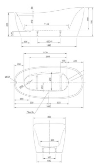 ВАННА АКРИЛОВАЯ KNIEF RELAX180X85 СМ (0100-278)