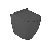 УНИТАЗ НАПОЛЬНЫЙ БЕЗОБОДКОВЫЙ GALASSIA DREAM С КРЫШКОЙ SOFT CLOSE, ЧЕРНЫЙ МАТОВЫЙ (7337NEMT+7314NEMT)