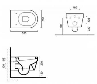 ПОДВЕСНОЙ БЕЗОБОДКОВЫЙ УНИТАЗ CATALANO ZERO NEWFLUSH (1VS55NR00)