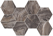 FLAVIKER SUPREME EXOTIC BROWN MOSAICO HEXAGON ANTICATO RET SPES44P 51X29.2