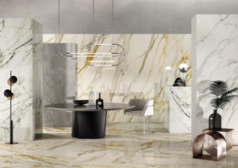 LEA CERAMICHE SLIMTECH SYNESTESIA CALACATTA EMERALD 6PLUS LEV 120X120