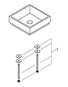 РАКОВИНА НАКЛАДНАЯ 40 СМ GROHE CUBE CERAMIC, БЕЛЫЙ (3948200H)