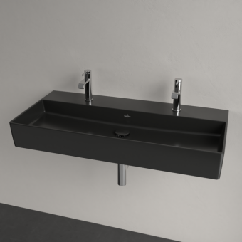 РАКОВИНА ПОДВЕСНАЯ 100Х47 VILLEROY&BOCH MEMENTO 2.0, EBONY (4A22A1S5)