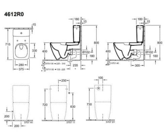 УНИТАЗ-КОМПАКТ VILLEROY&BOCH VENTICELLO DIRECTFLUSH (4612R001)