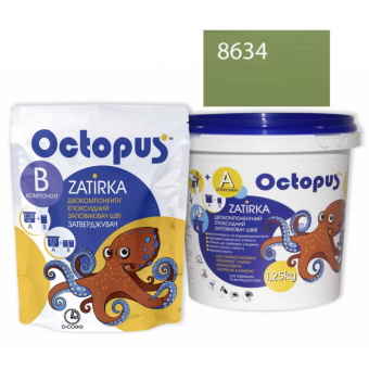 ЭПОКСИДНАЯ ЗАТИРКА OCTOPUS ZATIRKA 2-КОМП. ЦВЕТ ЗЕЛЕНО-ХАКИ 8634 1,25 КГ (8634-1)
